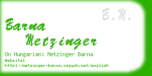 barna metzinger business card